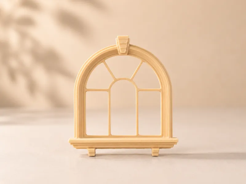 A French window suitable for a dollhouse.