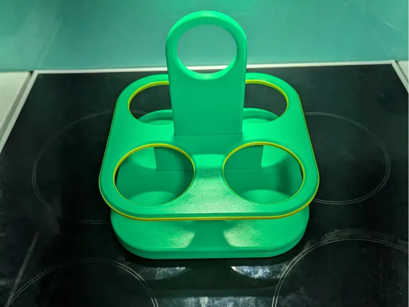 Collapsible cup holder/caddy with a handle