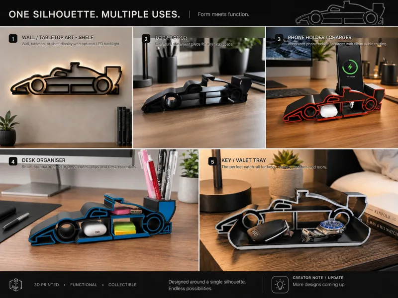 F1 Inspired Racing Car Silhouette Multiple Uses