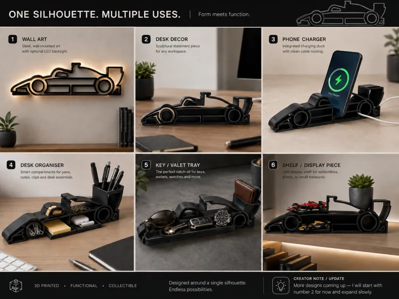 F1 Inspired Racing Car Silhouette Multiple Uses