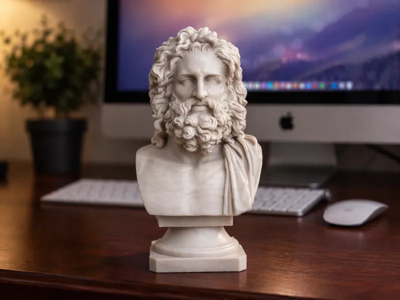 Zeus Bust – Classical Greek Marble Style Statue