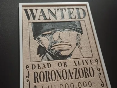 Zoro Wanted Poster (One Piece Hueforge)