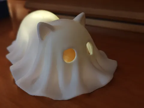 Adorno temático: Halloween ghost cat — referencia de MakerWorld