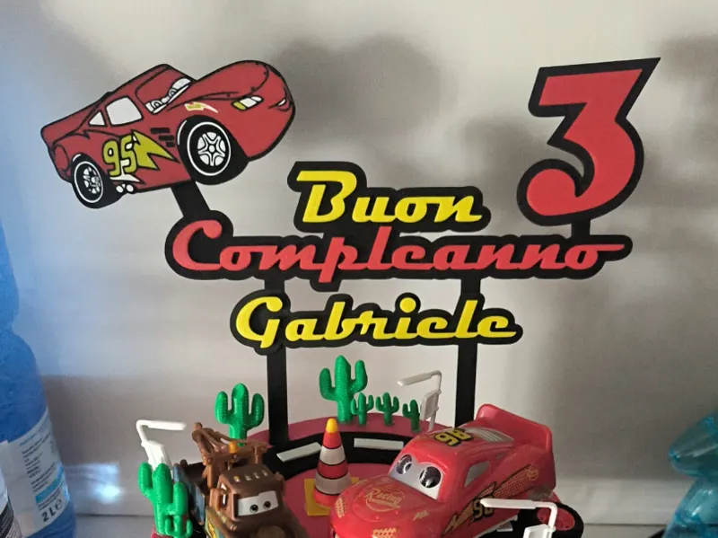 topper torte a tema Cars 3 anni