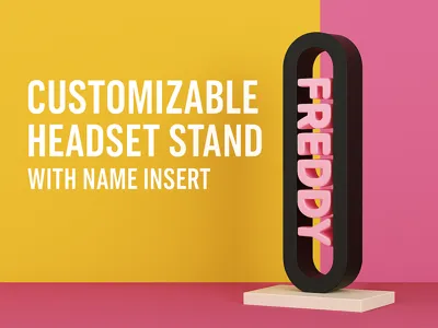 Customizable Headset Stand with Name Insert