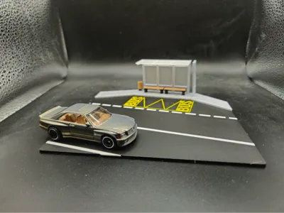Bus stop diorama display stand
