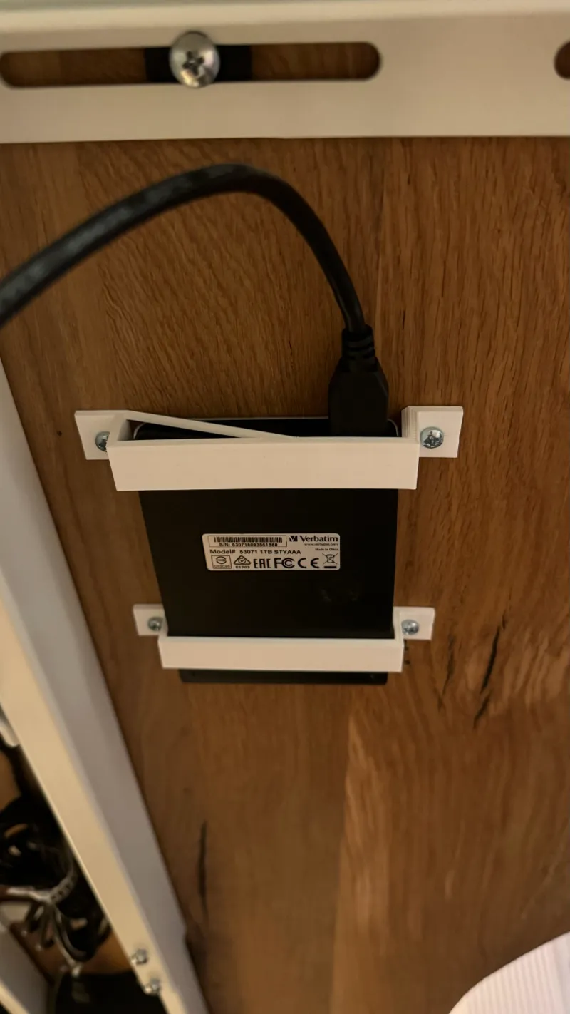 External drive under desk mount