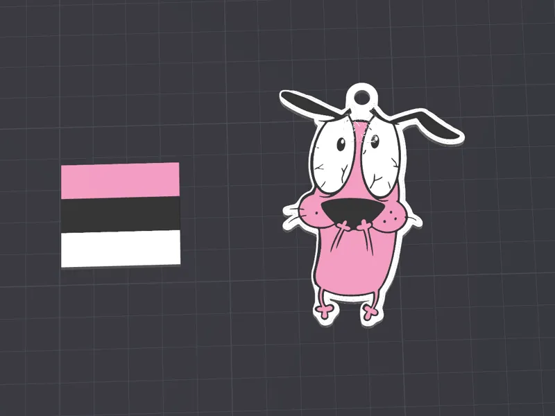Cartoon Keychain–Leo the cowardly dog