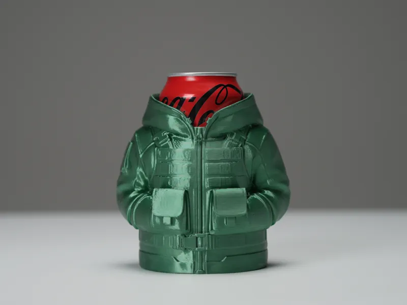 Porta lata en forma de chaqueta