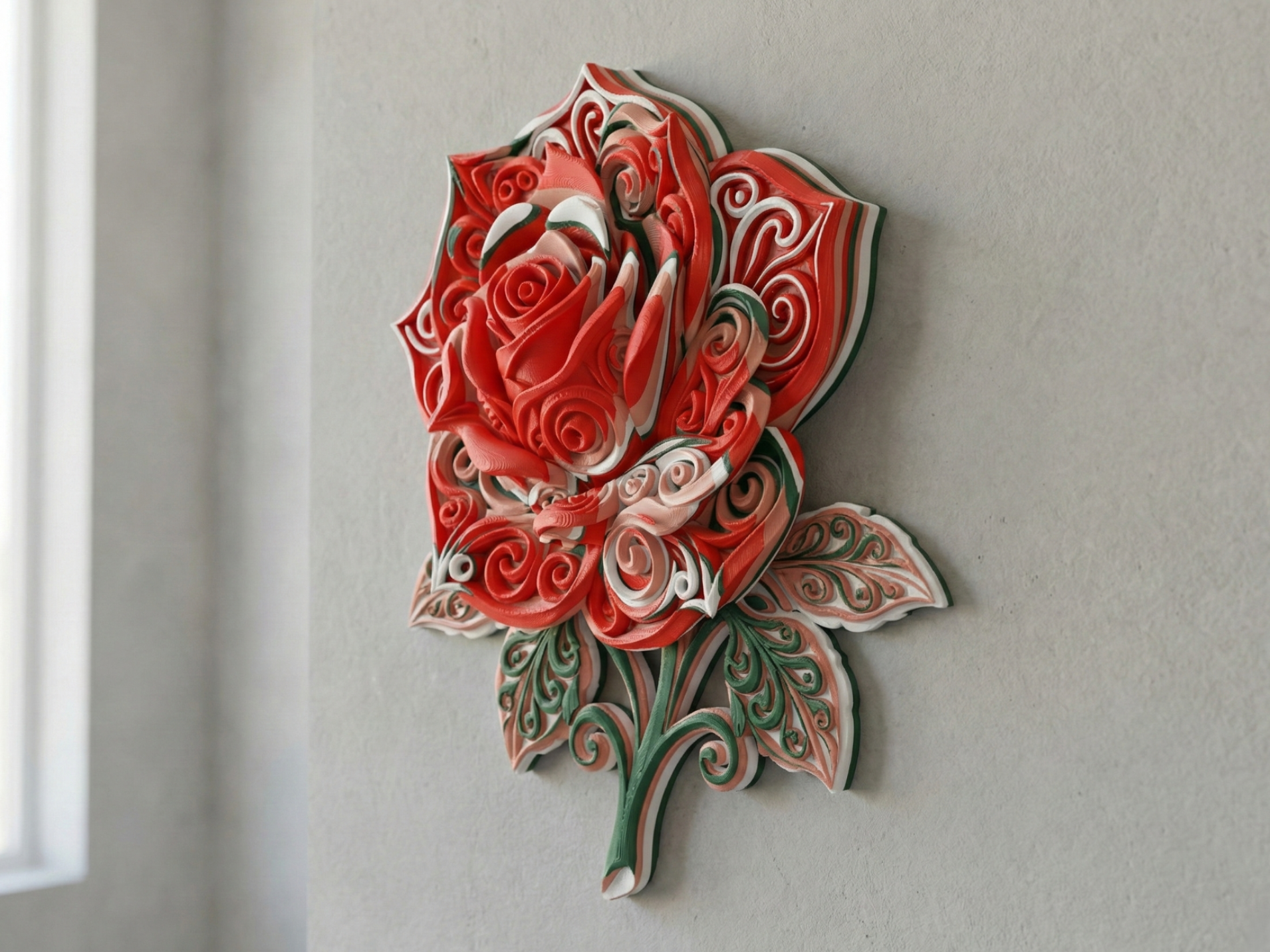 Rosa, arte de pared