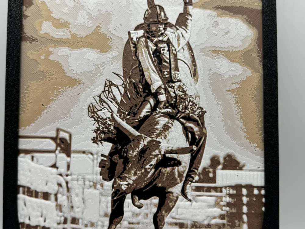 Bull Riding - Hueforge