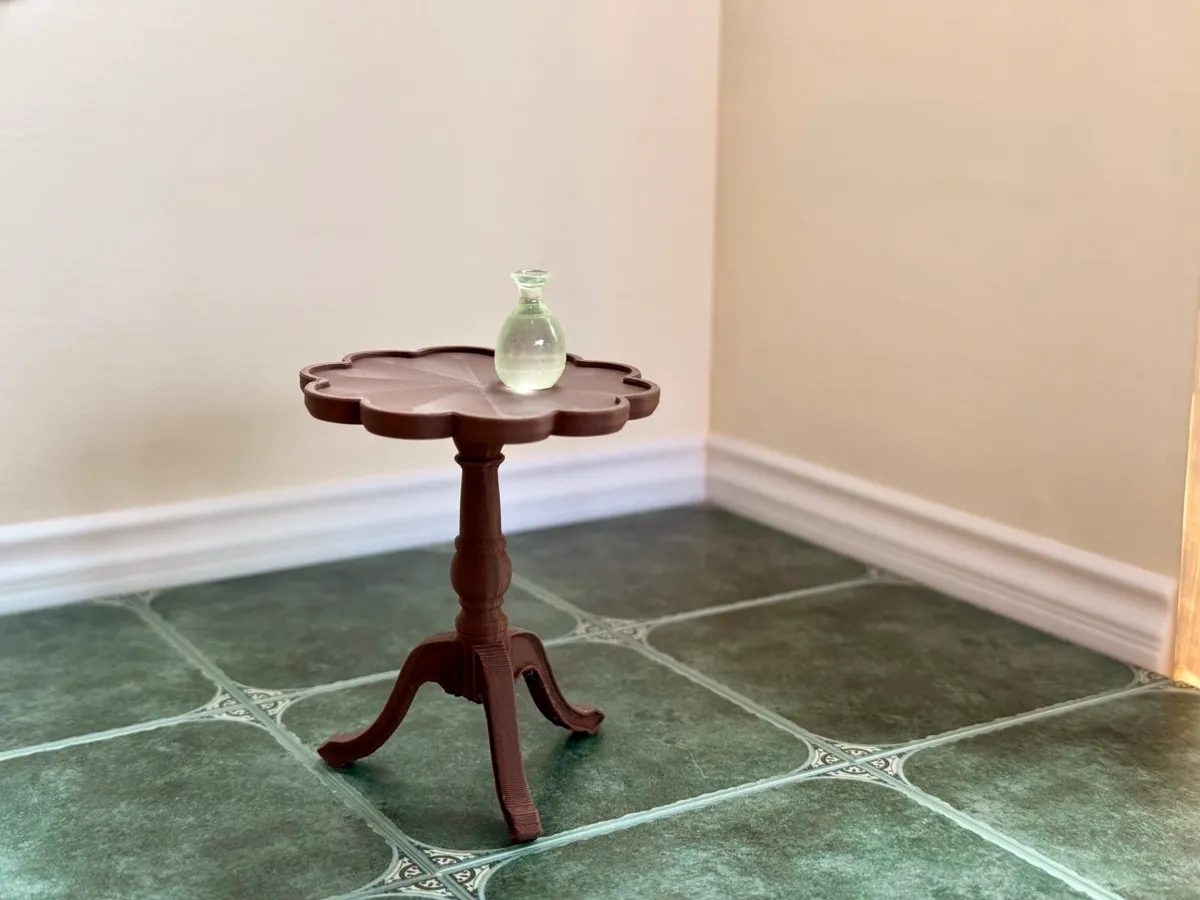 Miniature Vintage Antique Petal Table 1 12 Scale Free 3D Print Model preview