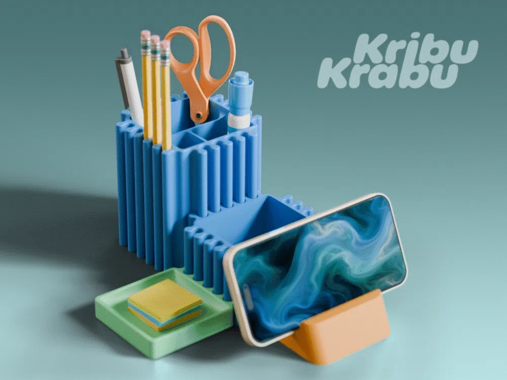 Organizador: Modular Destop Organizer "Kribu-Krabu". Referencia del modelo original.