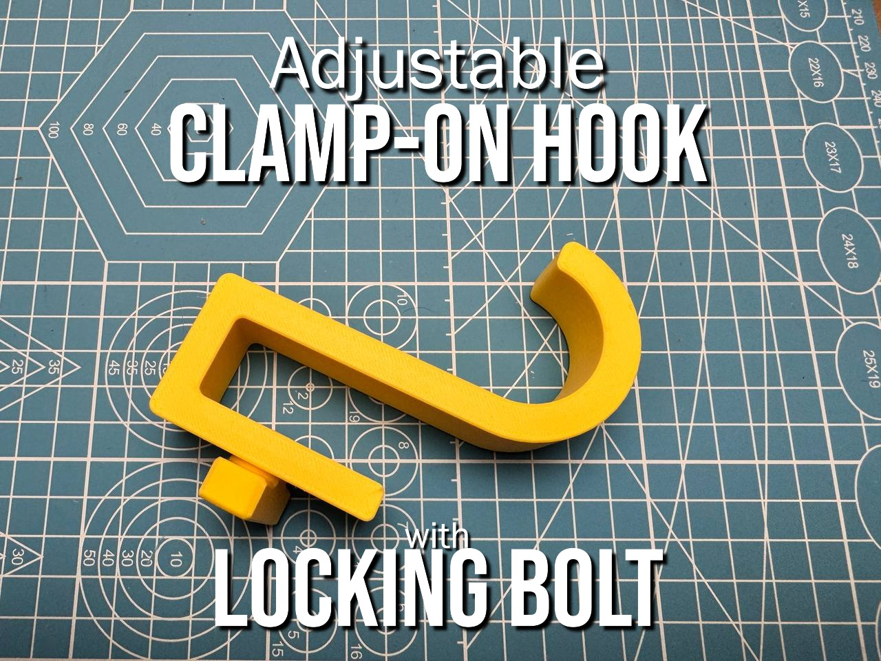 Adjustable Clamp-On Hook with Locking Bolt