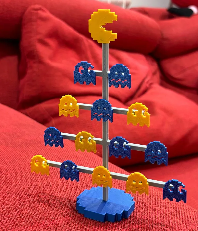 Pac-Man style desk Christmas tree