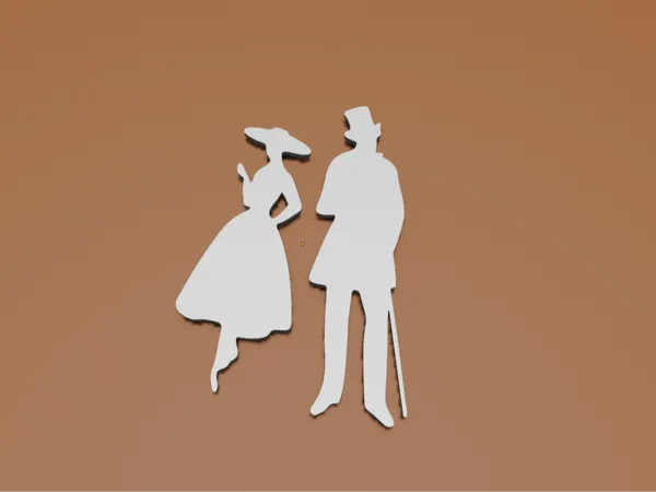 Plaque de porte toilettes homme femme