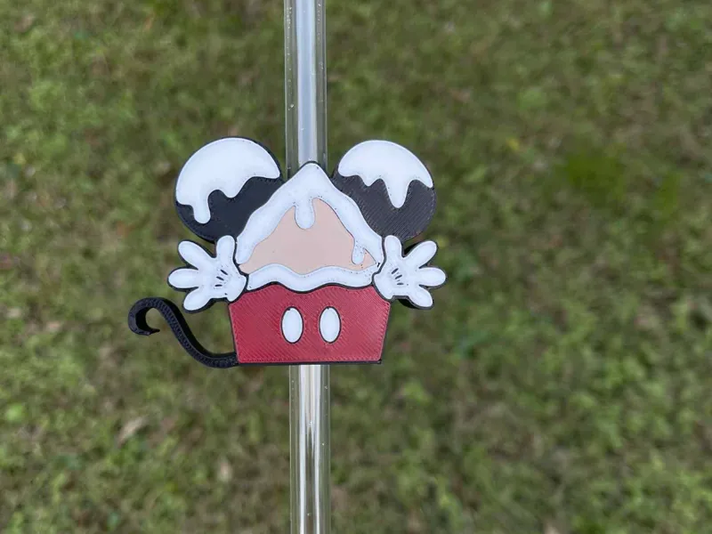Mickey Mouse Gingerbread Tumbler Straw Topper