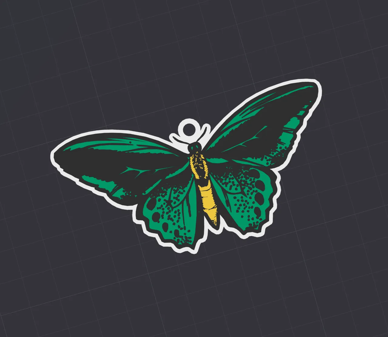 Birdwing Butterfly Keychain & Earrings view 2