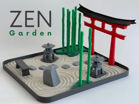 Letrero o emblema decorativo: Zen Garden — referencia de MakerWorld