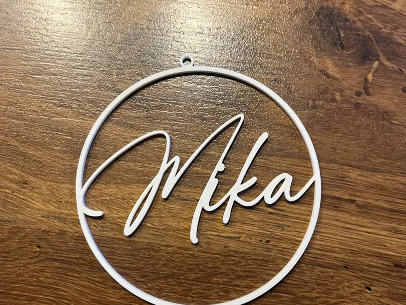 Ring mit Namen Mika z.B: als Deko
