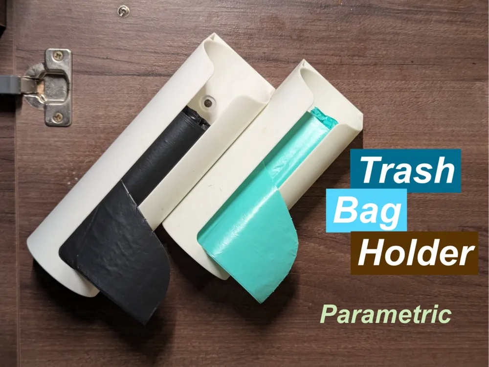 Parametric trash bag holder clipped inside a kitchen bin