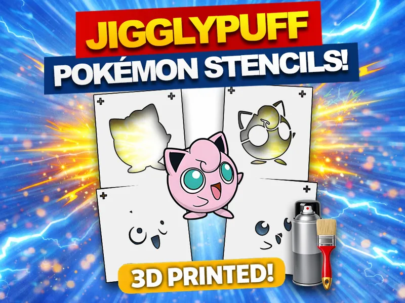 Jigglypuff 4-Layer Stencil – Pokémon Paint Art