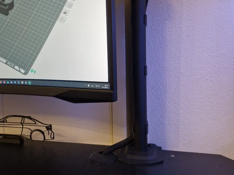 Cable management for 30mm monitor stand