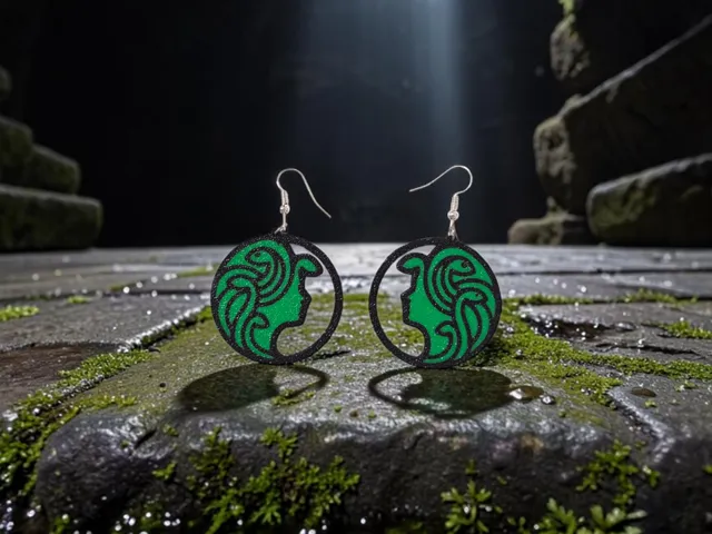 Medusa in a ring earrings