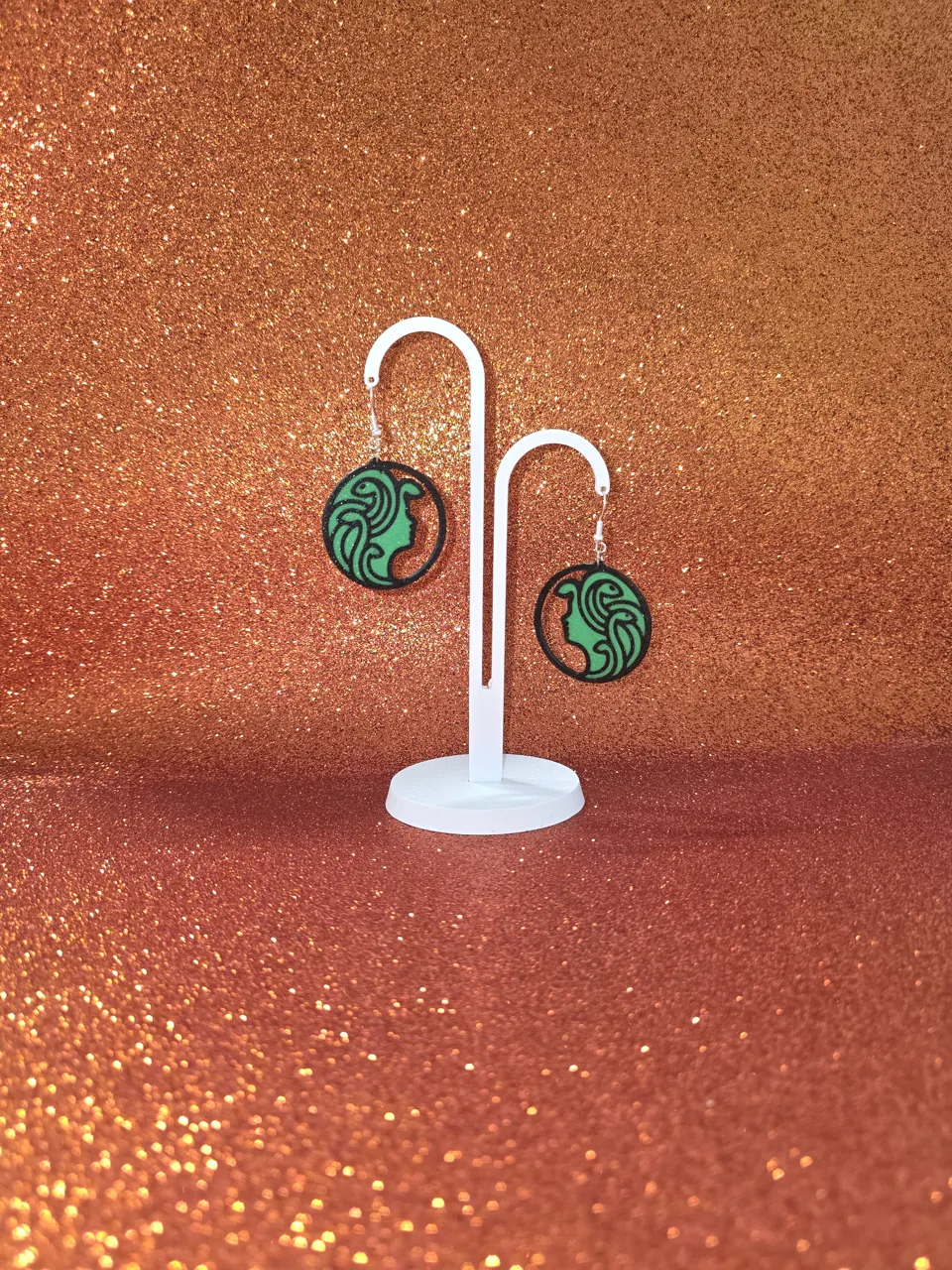 Medusa in a ring earrings view 3