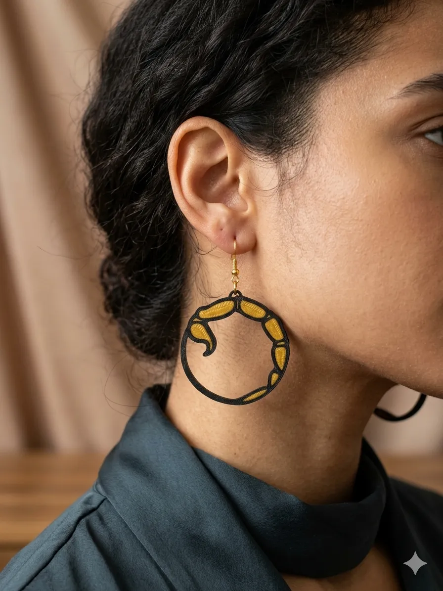 Scorpio Earrings - Zodiac Series view 3