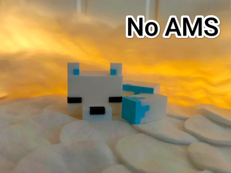Sleeping baby snow fox minecraft