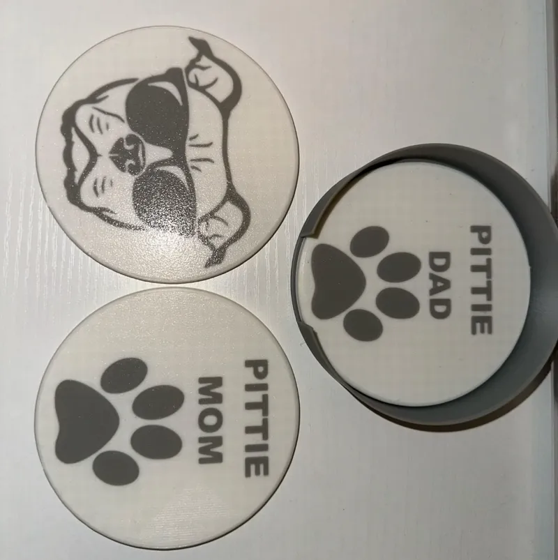 Pittie Mom/Dad Coasters