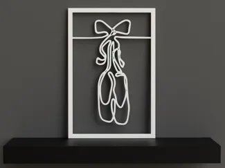 One Line picture "Ballerina shoes with frame
