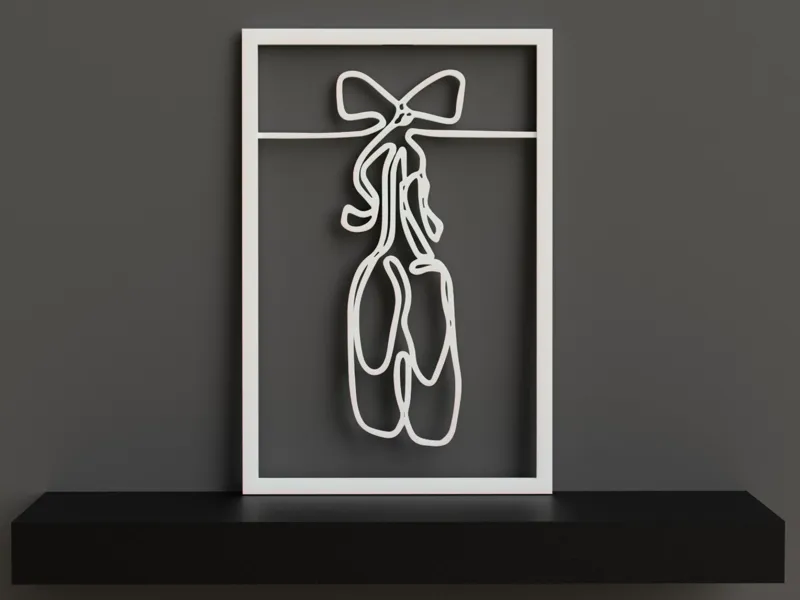 One Line picture "Ballerina shoes with frame