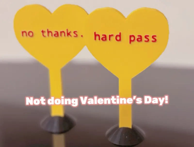 Anti-Valentine's Heart Stands: Hard Pass on Love