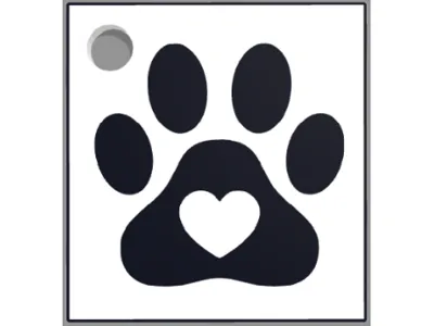keychain dog tag with paw