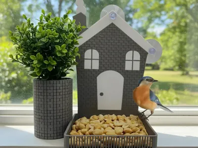 2 in 1 Birdfeeder + Planter for Window or Wall