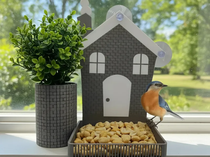 2 in 1 Birdfeeder + Planter for Window or Wall