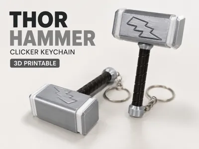 Thor Hammer Clicker Keyring