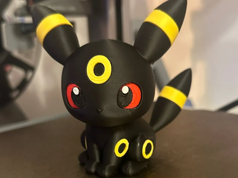 Handgefertigte Umbreon-Chibi-Figur, dekoratives Sammlerornament, Geschenkoption