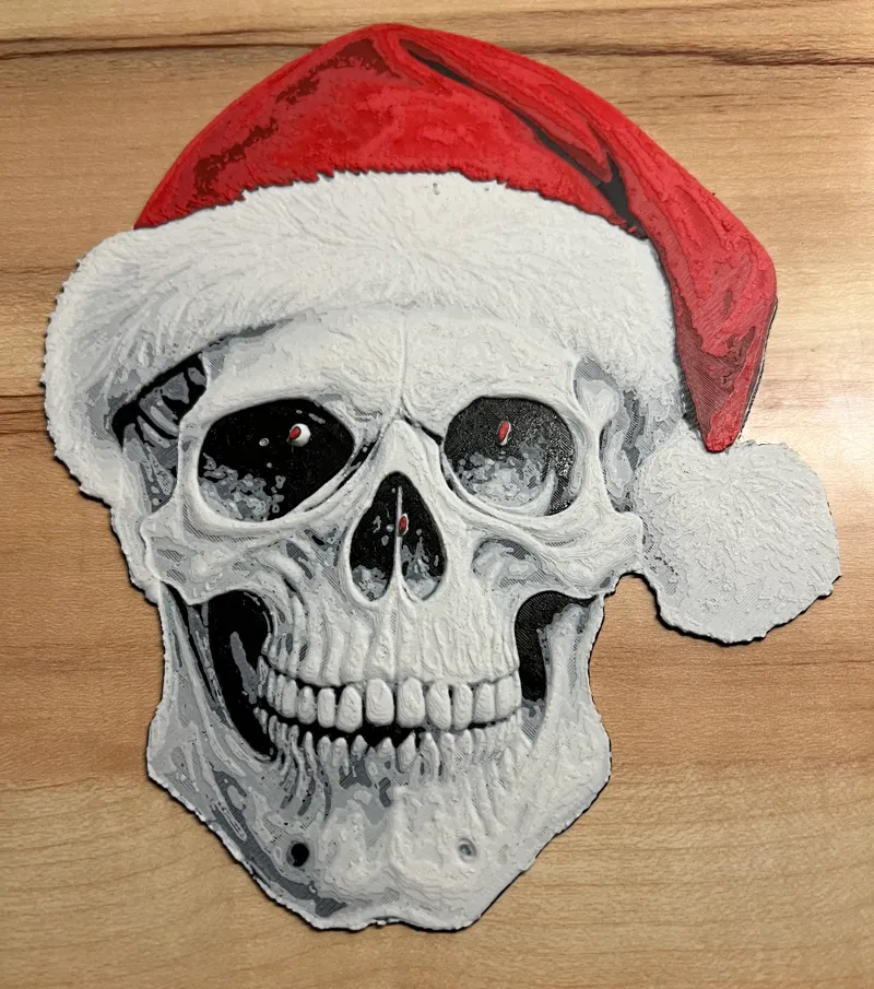 Hueforge Christmas Skull-Eddie- Hanging for Tree