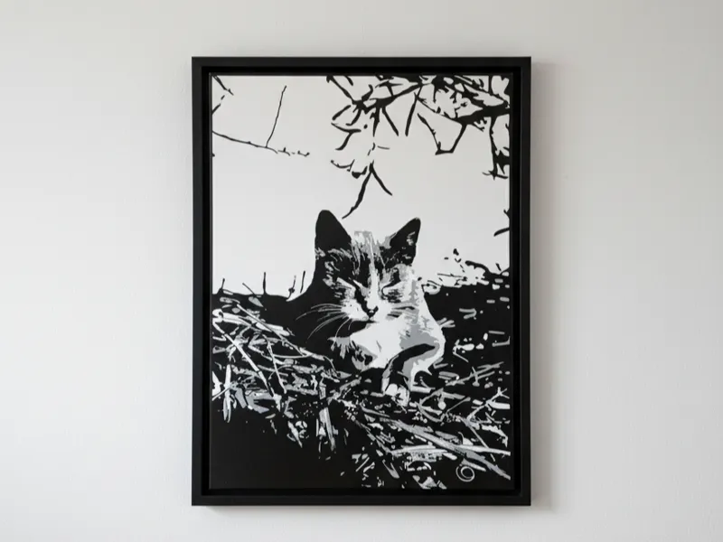 Frame Cat in Straw