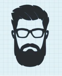 Portrait mural 2D homme barbu à lunettes — photo 1