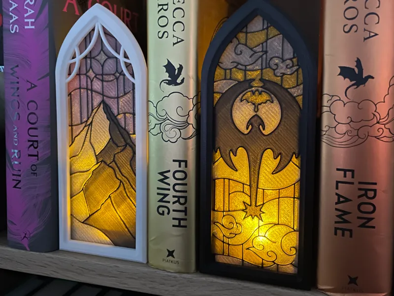 Gothic Window Book Nook + Stained Glass & Storage