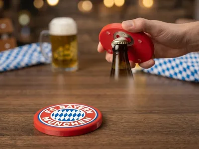 Premium FC Bayern Munich Coaster with Bottle Opener