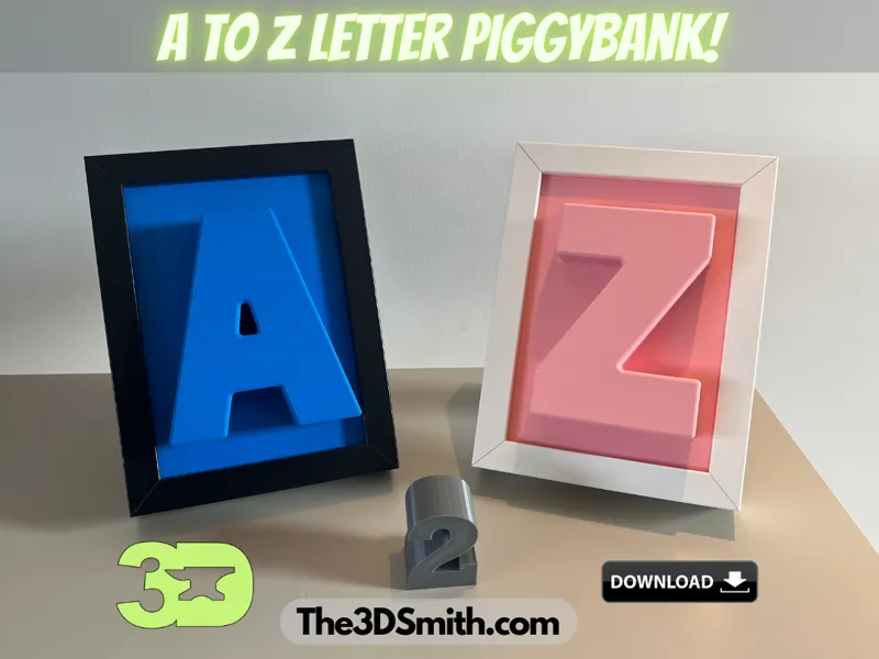 A to Z Letters PiggyFrame (Alphabet Piggybank)