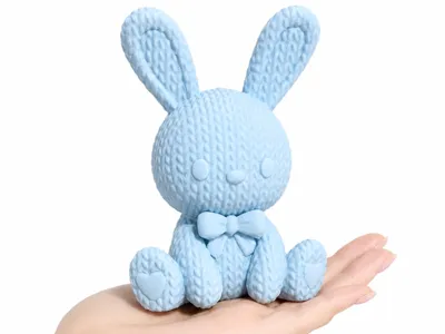 Cute Knitted Rabbit with Bow Tie @DUDU