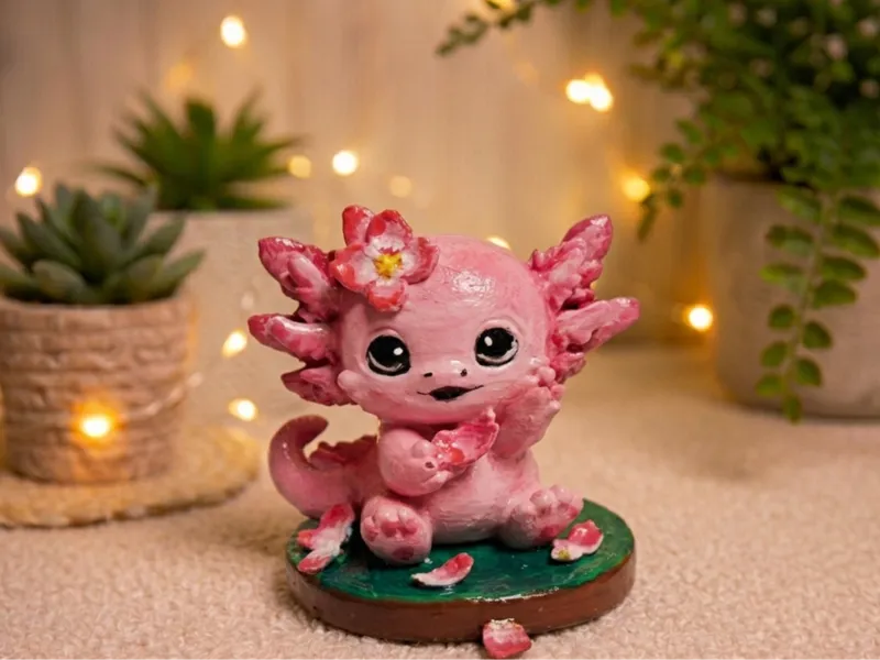 Playful Sakura Dragon – Petal Gatherer Spirit