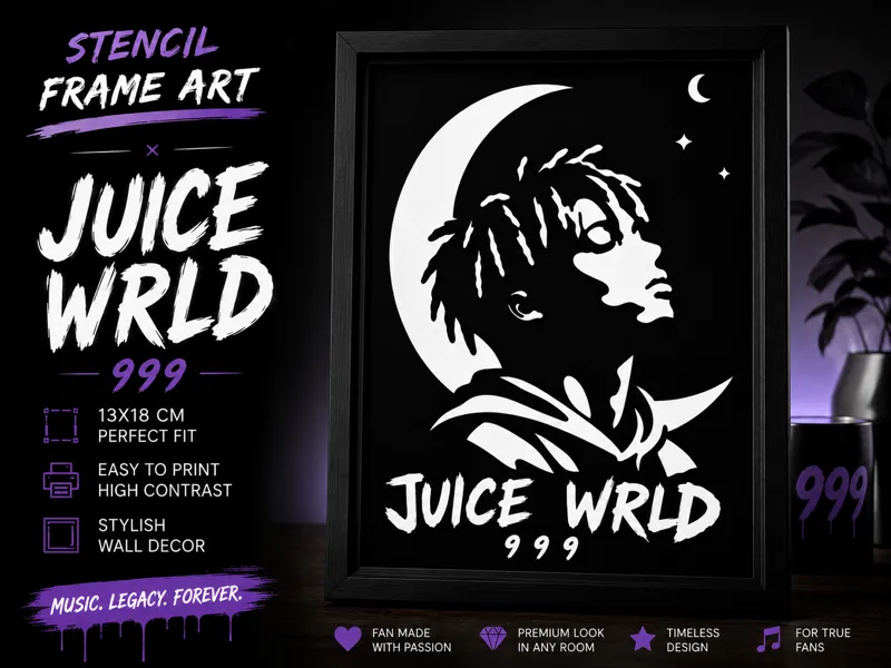 Stencil Frame Art – Juice WRLD