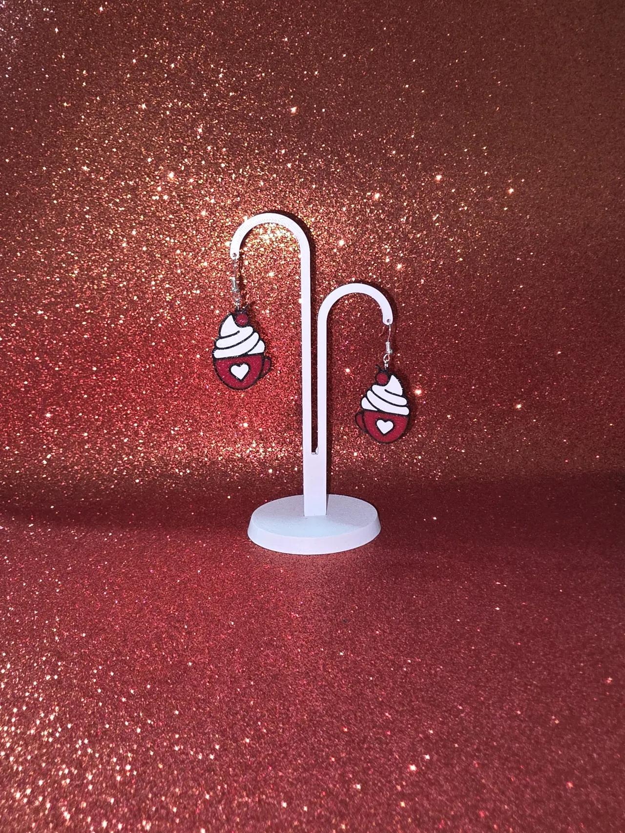 Cup with cream earrings view 3